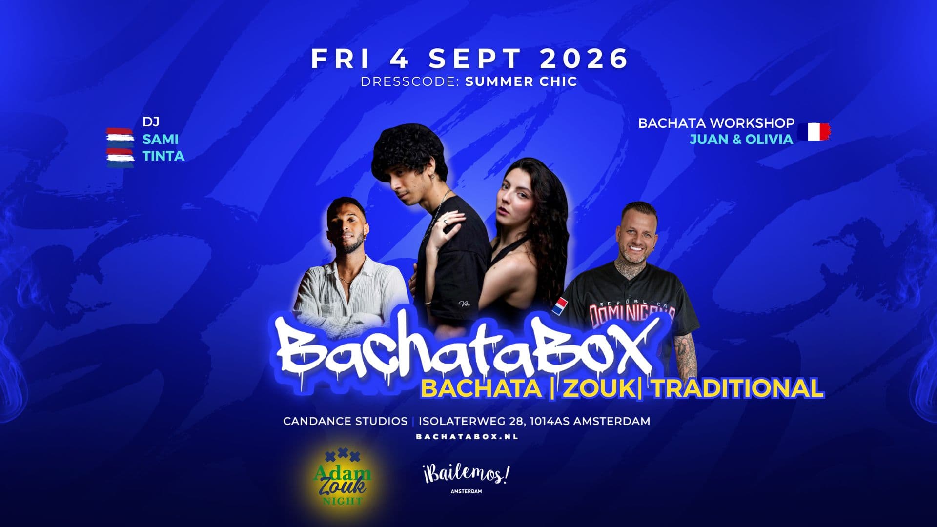 Bachatabox Amsterdam September 4 event poster